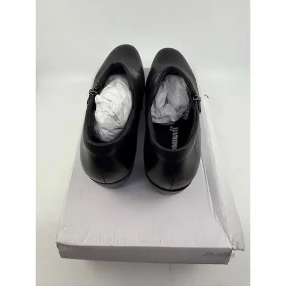 Romika Leather Ankle Loafer Shoes Block Heels Side Zipper Black Womens Size 37 - Picture 4 of 6